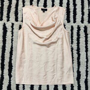 J. Crew Light Pink Peach Satin Cowl Neck Blouse